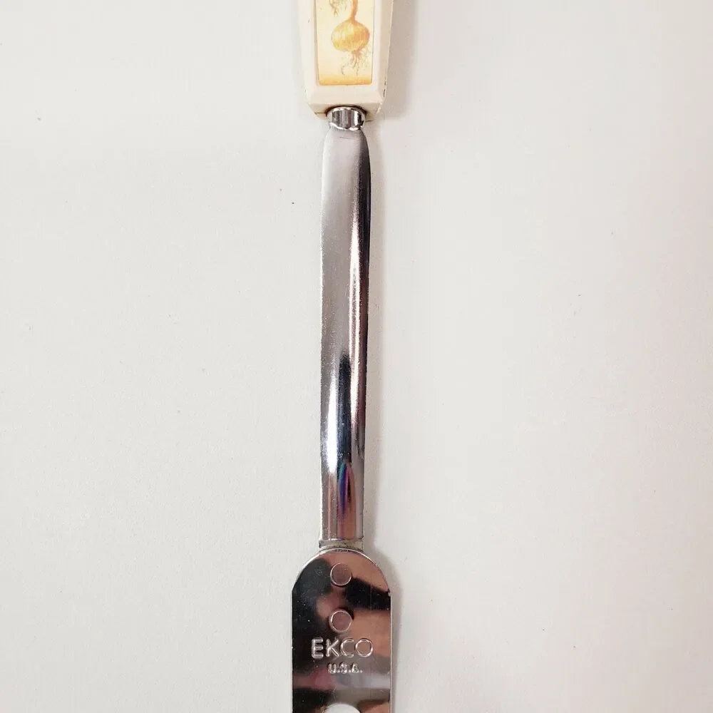 Vtg Ekco Meat Fork Onion Shallot Almond Plastic Handle Cooking Utensil Kitchen